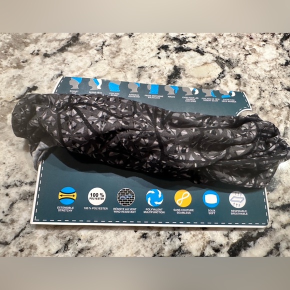 Black / White Stretchy Hair Bandanna - Picture 1 of 4